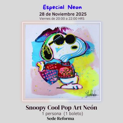 Snoopy Cool Pop Art Neón