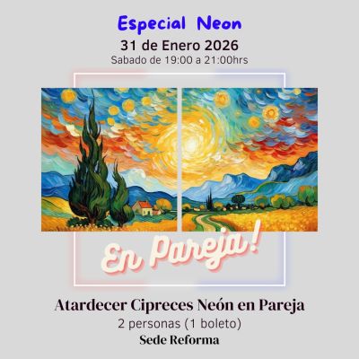 Atardecer Cipreces Neón en Pareja