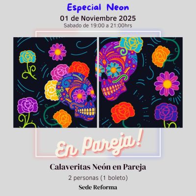 Calaveritas Neón en Pareja