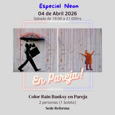Color Rain Banksy Neón en Pareja