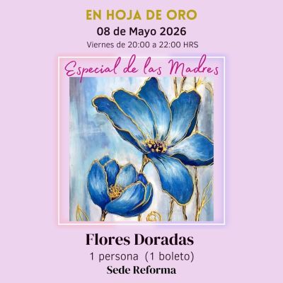 Flores Doradas en Hoja de Oro