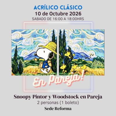 Snoopy Pintor & Woodstock en Pareja
