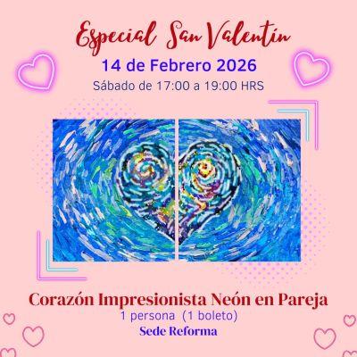 Corazón Impresionista Neón en Pareja