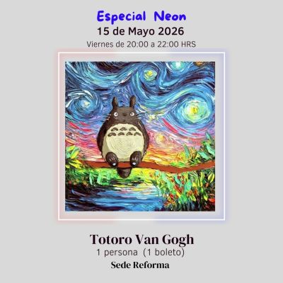 Totoro Van Gogh en Neón