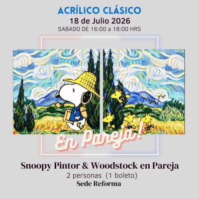 Snoopy Pintor & Woodstock en Pareja