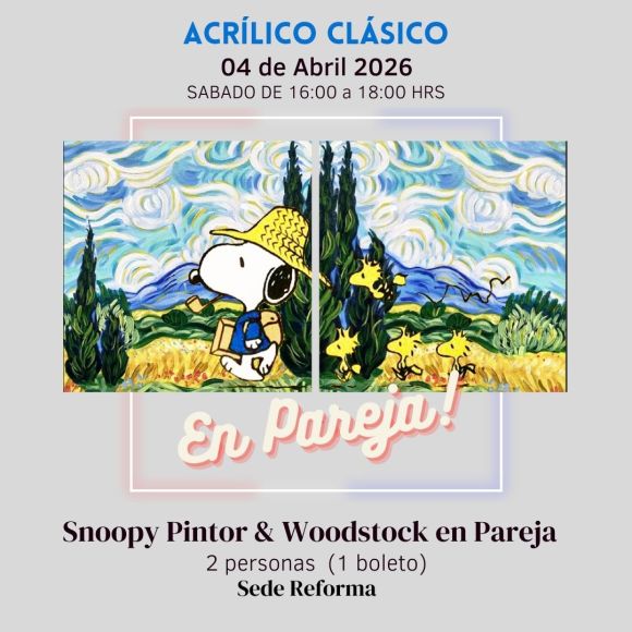 Snoopy Pintor & Woodstock en Pareja