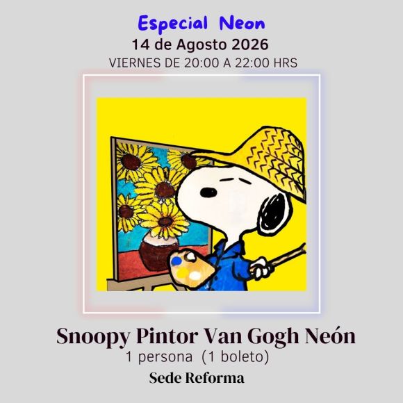 Snoopy Pintor Van Gogh Neón