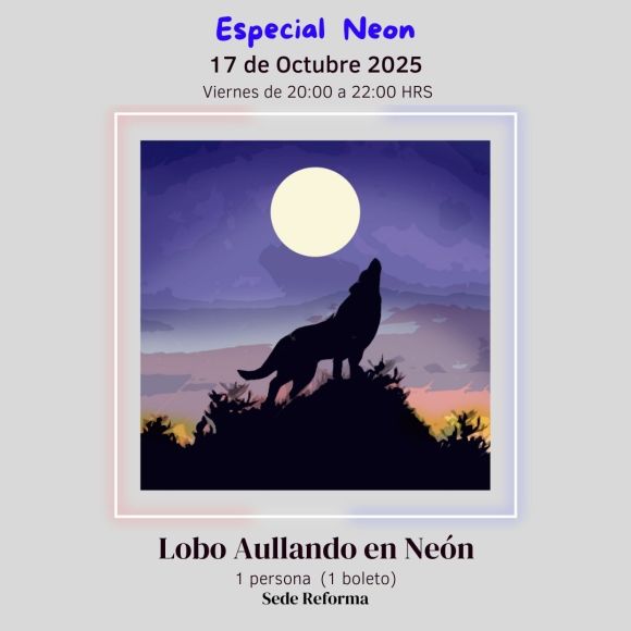 Lobo Aullando en Neón